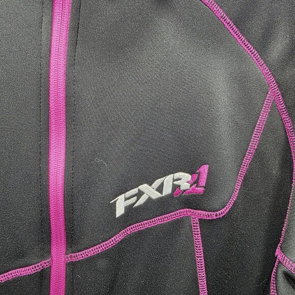 FXR Racing Jacket Womens 18 Black Pink Softshell Zip Fleece Snowmobile - Picture 4 of 10